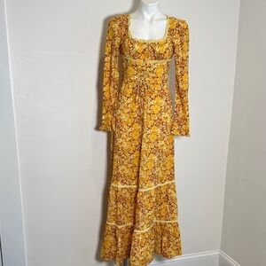 Urban Outfitters Yellow Floral Maxi Dress